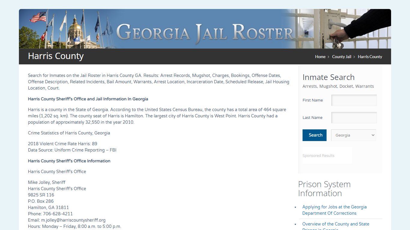 Harris County | Georgia Jail Inmate Search